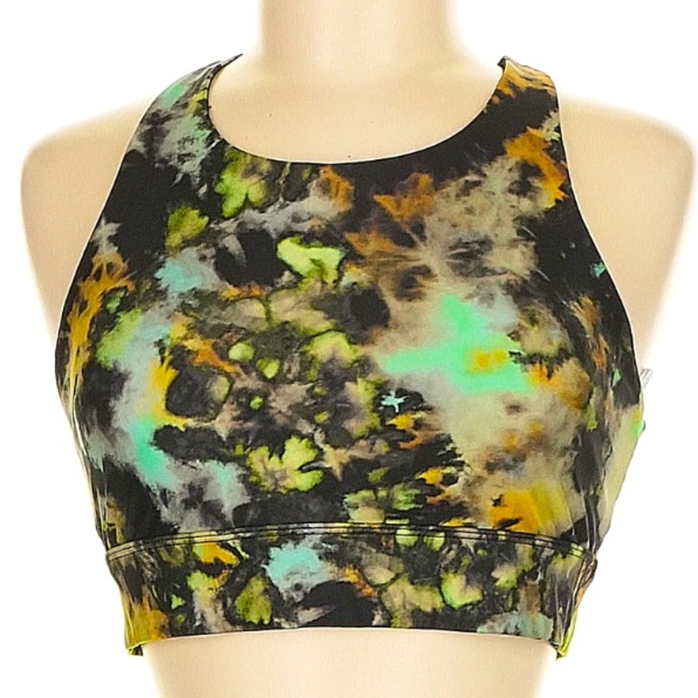 Fabletics No-Bounce Sports Bra/Crop Top with Graffiti Swirl (Size Medium)